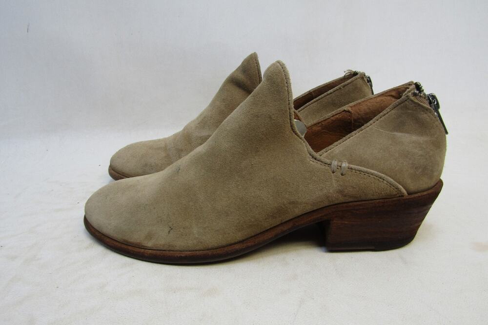 FRYE Womens Size 7.5 M Brown Suede Zip Ankle Boots Bootie